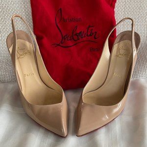 Christian Louboutin Ladies Slingback Corneille Nude Shoes Size 39.5 (9.5 US)